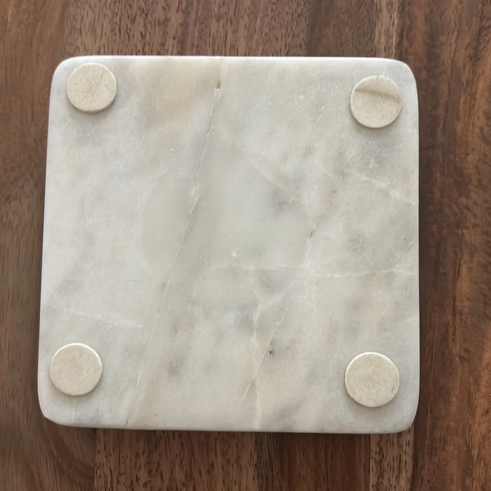 Square White Marble Coasters